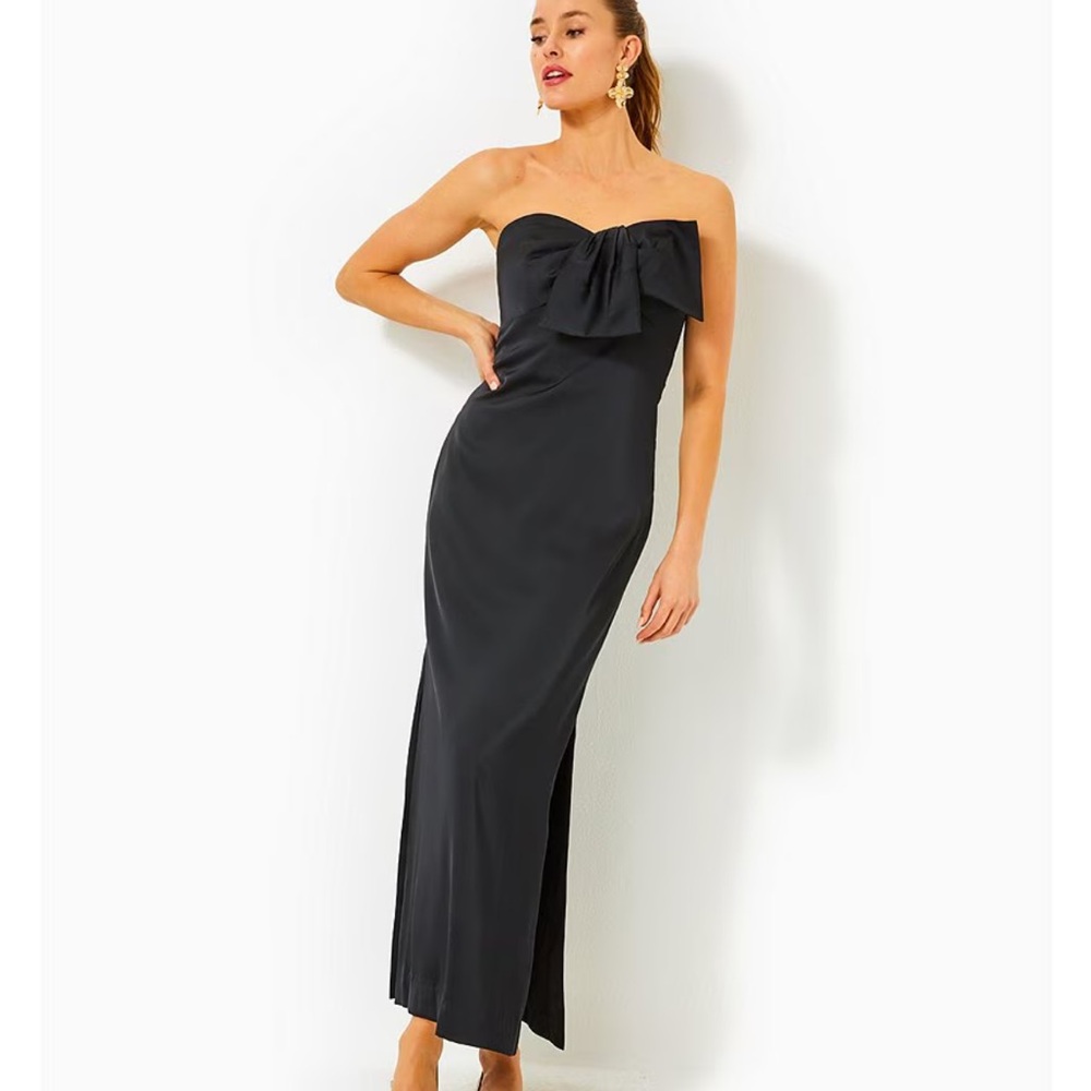 Lilly Pulitzer Black Strapless Gown